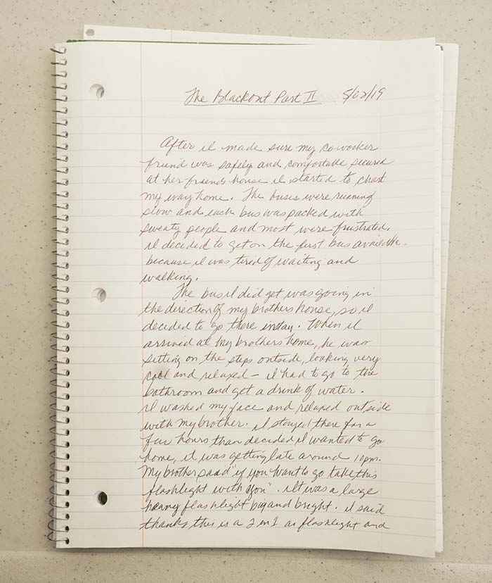Yvonne Bodrick's handwriting
